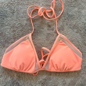 Aerie triangle, coral, bikini top.